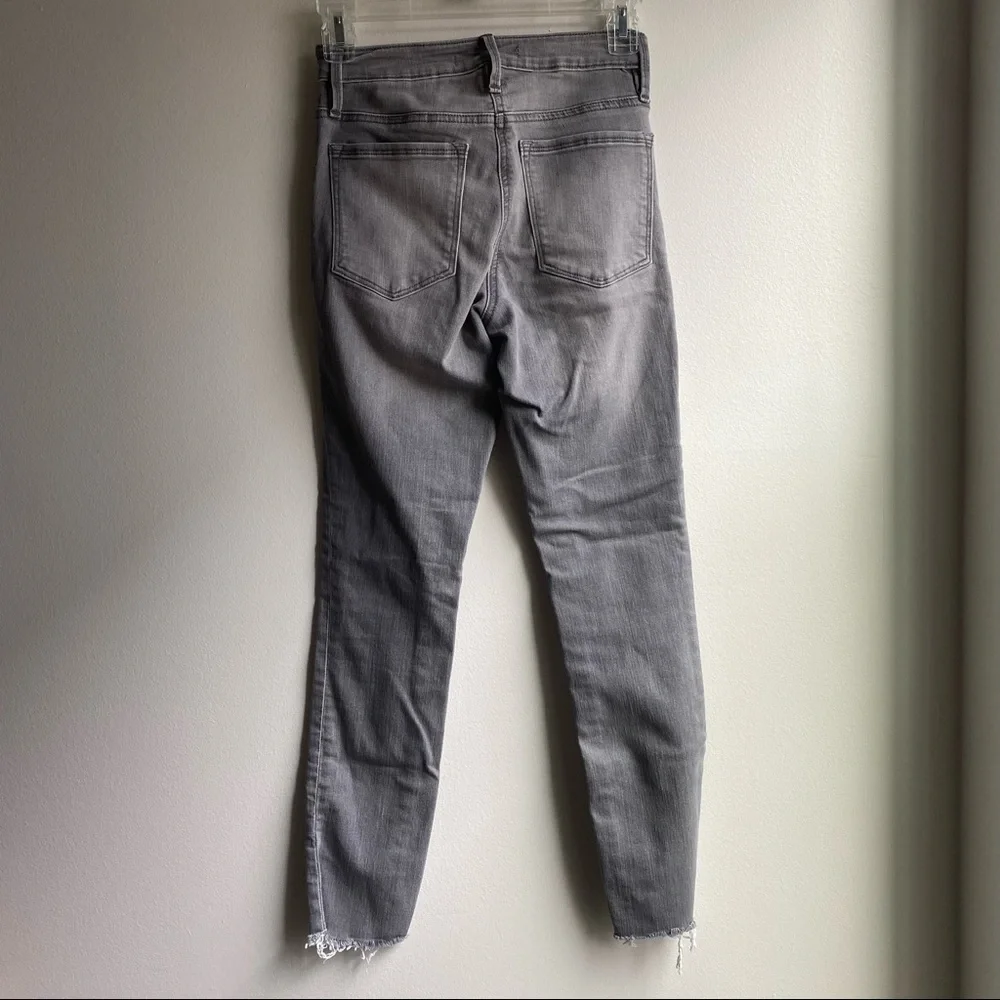 Athleta Sculptek Grey Raw Hem Stretch Denim Jeans